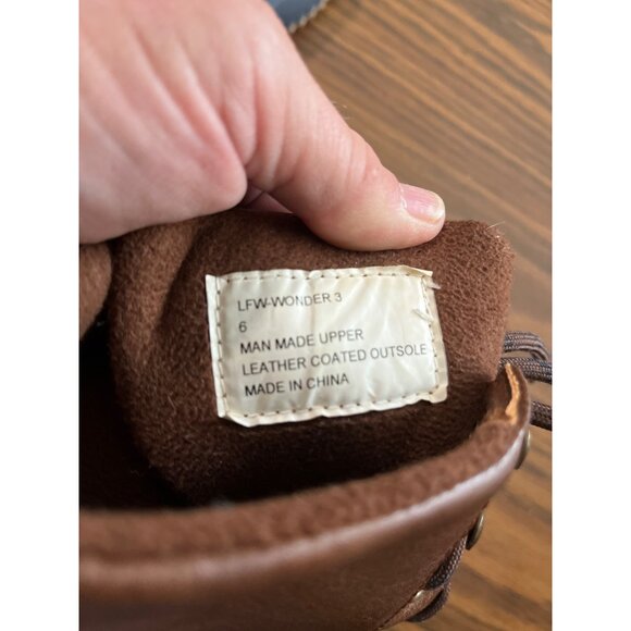 London Fog Wonder 3 lace up brown blue rain boots size 6 - Picture 7 of 7